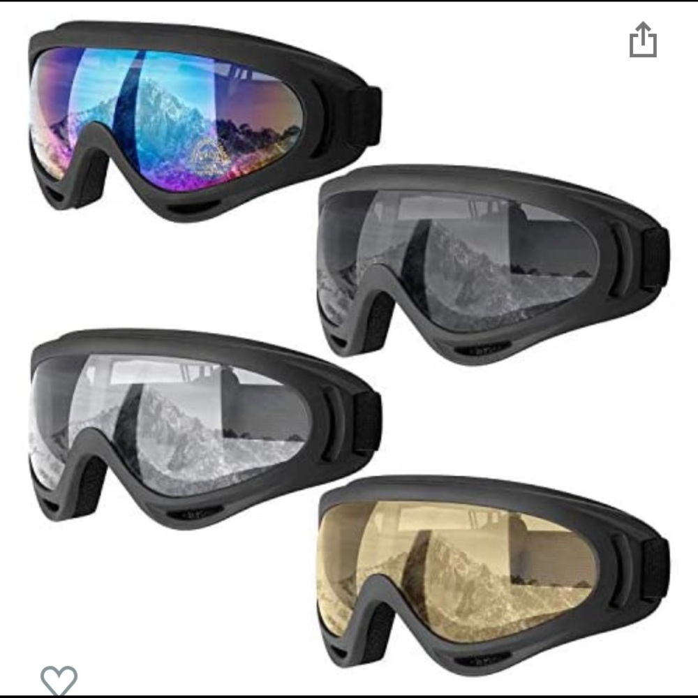 Adult ski googles 4 pack